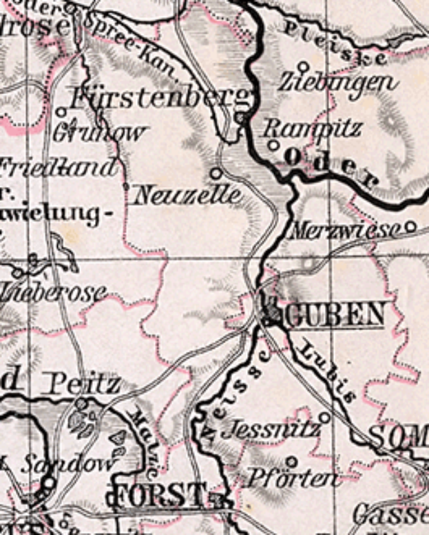 Ein detaillierter alter Stadtplan von Stuttgart, Deutschland, der Straßen, Gebäude, Sehenswürdigkeiten und Text enthält, der Informationen über die Bevölkerung, Straßen und Sehenswürdigkeiten bereitstellt.