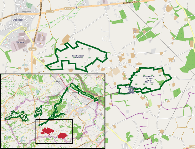 Eine Karte von Heidelberg, Deutschland, mit einem vorgeschlagenen Standort markiert, farbige Bereiche und Text oben und unten.