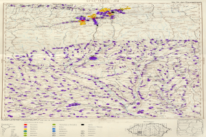 Eine Karte von Deutschland mit farblich kodierten Regionen, die die Bevölkerungsdichte von niedrig bis hoch anzeigen.