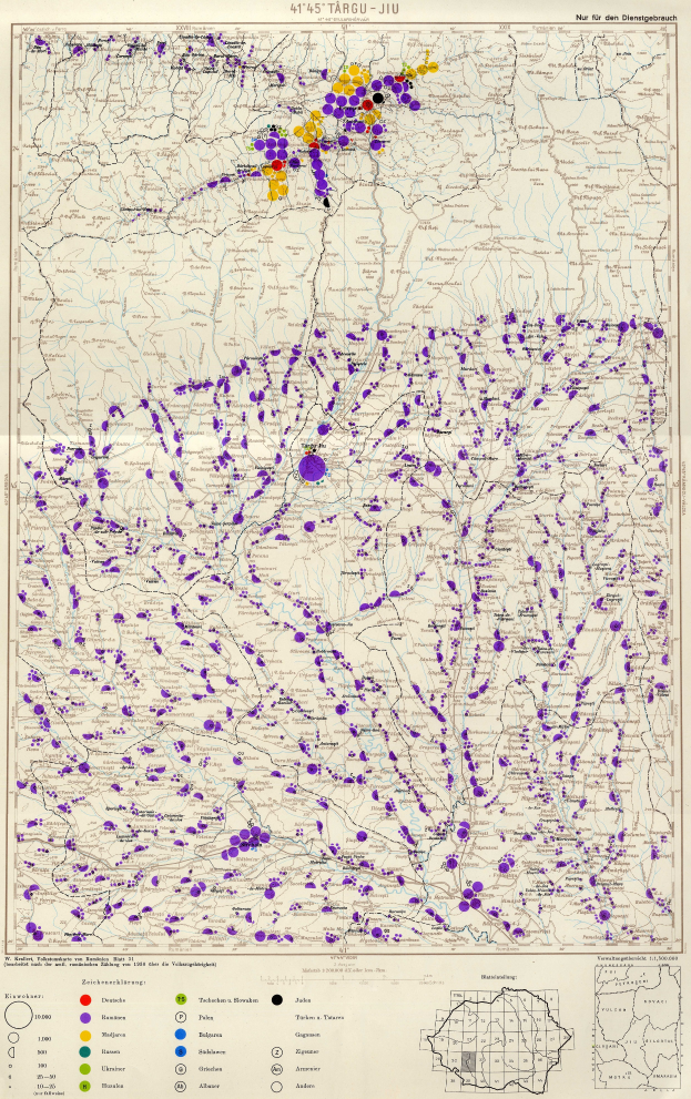 Eine Karte von Deutschland mit farblich kodierten Regionen, die die Bevölkerungsdichte von niedrig bis hoch anzeigen.