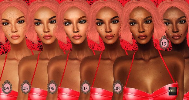 Ein animiertes Bild von mehreren Frauen, die nebeneinander stehen und ähnlich aussehen, mit flackernden Gesichtern und Nummern von 04 bis 08 und einer weiteren Nummer 19.