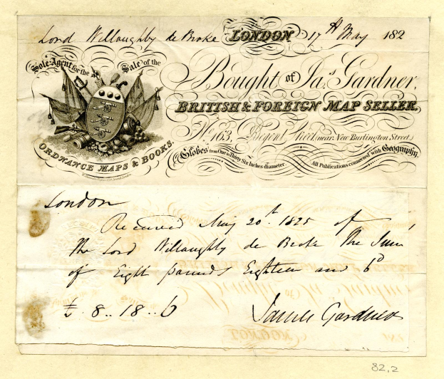 Ein altes Landgutsdokument aus dem Jahr 1832 mit einem Wappen.